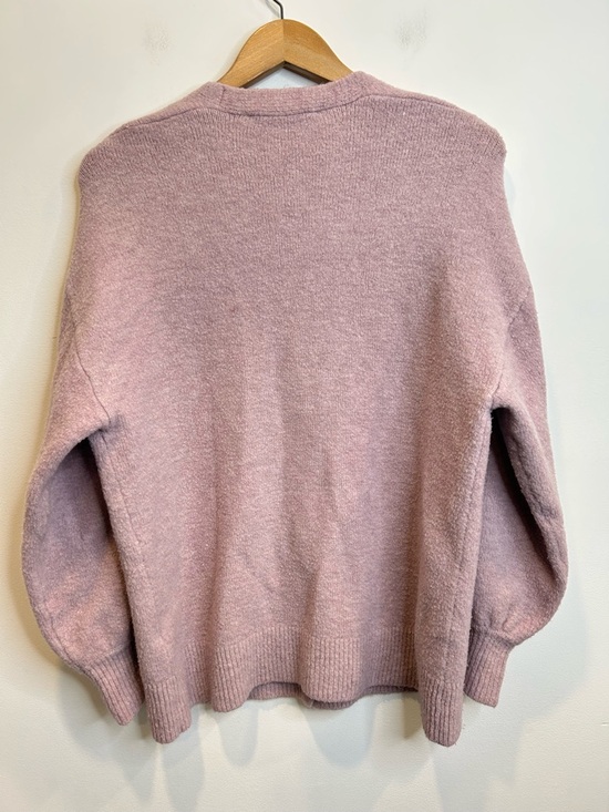 Zara Oversized Balloon Sleeve Button Up Cardigan Sweater Pink - Picture 10 of 10